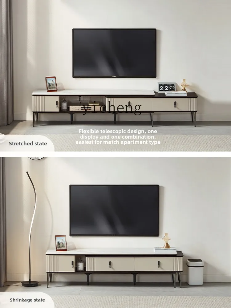 

LX Home Modern Minimalist Extendable Rock Slab TV Cabinet for Small and Large Apartments