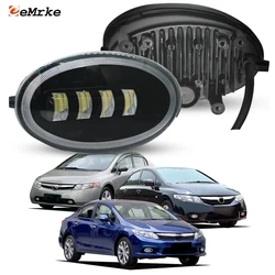 Pair Cut-Line Lens Car LED Fog Light White / Yellow Color Headlights Lamp for Honda Civic Sedan 2006~2014 Civic Si 2012 Brazil