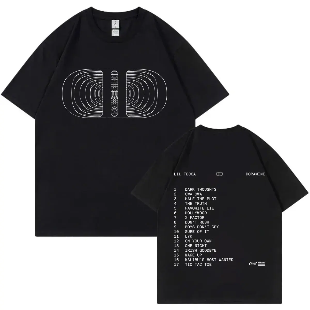 Rapper Lil Tecca Dopamine 2025 New Album Merch T-shirt Fashion Hip Hop Short Sleeve T Shirts Men Women Casual Oversized T-shirts