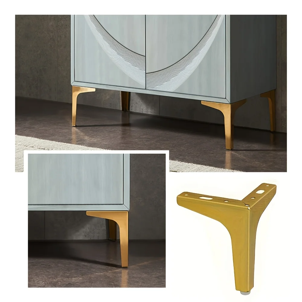 4pcs10/13cm Sofa Legs Golden Finish Table Durable Furniture Legs for Home  Commercial Use Sofa Legs for Sofa Bedroom Enhancement