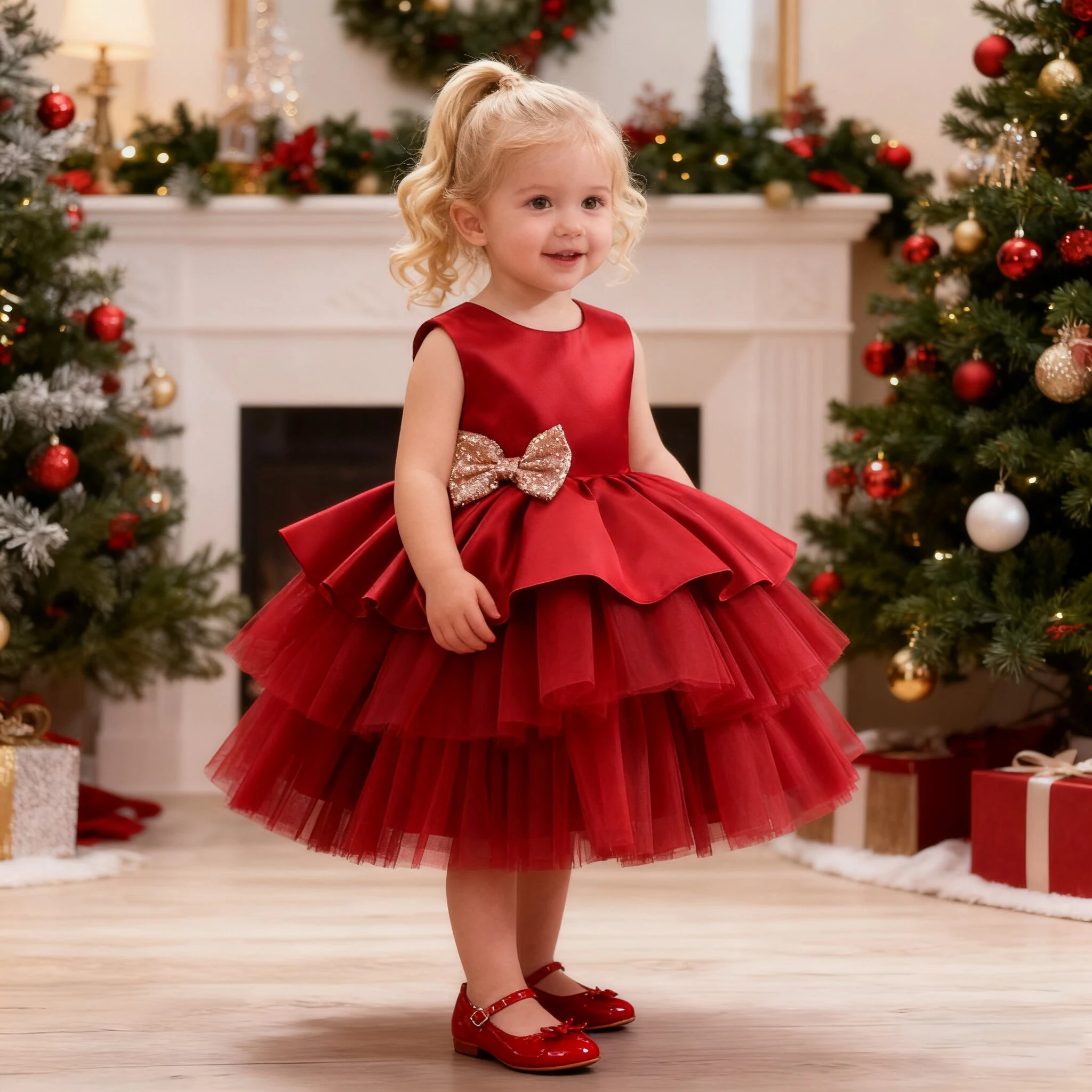 

Toddler Bow Party Baby Girls Dress Infant Sequin 1st Birthday Wedding Princess Dress for Baby Girl Christmas Prom Costume