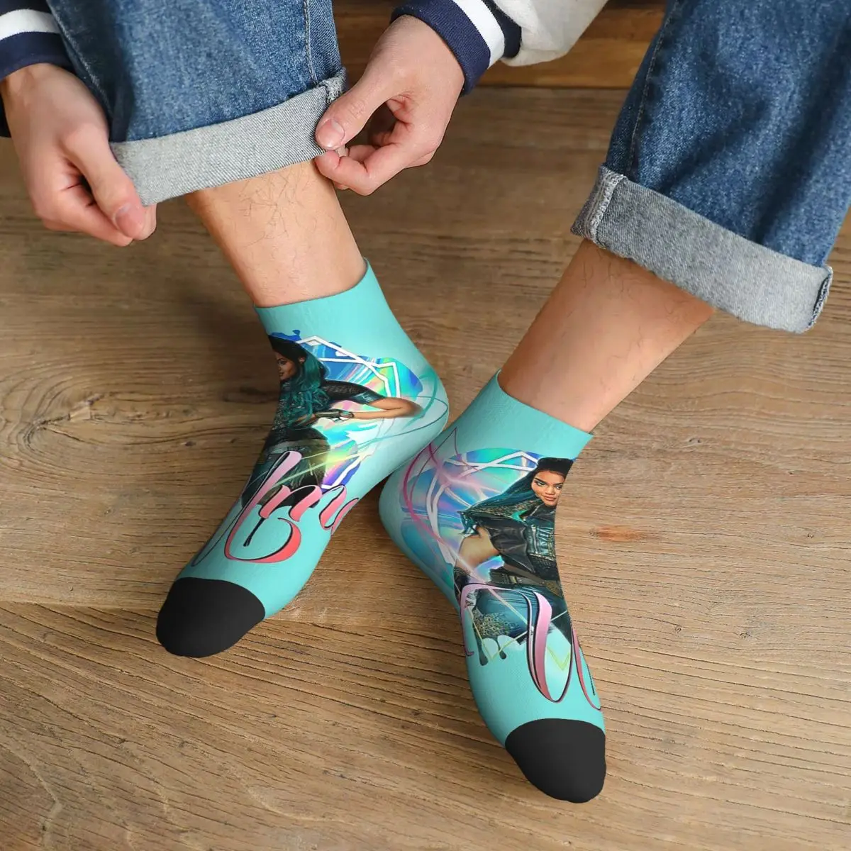 

Uma Princess - Descendants 3 Socks Harajuku High Quality Stockings All Season Socks Accessories for Unisex Gifts