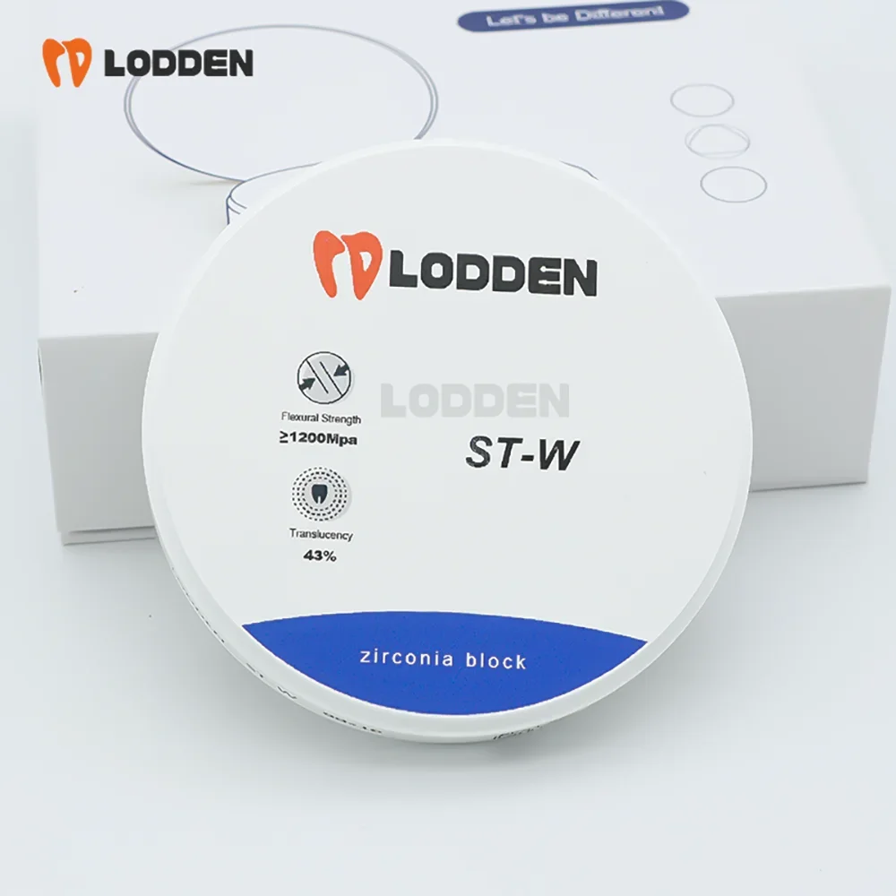 Lodden ST-White Dental Zirconia Block For 98mm CAD CAM Open System Transparency 37% High Strength 1300 Mpa