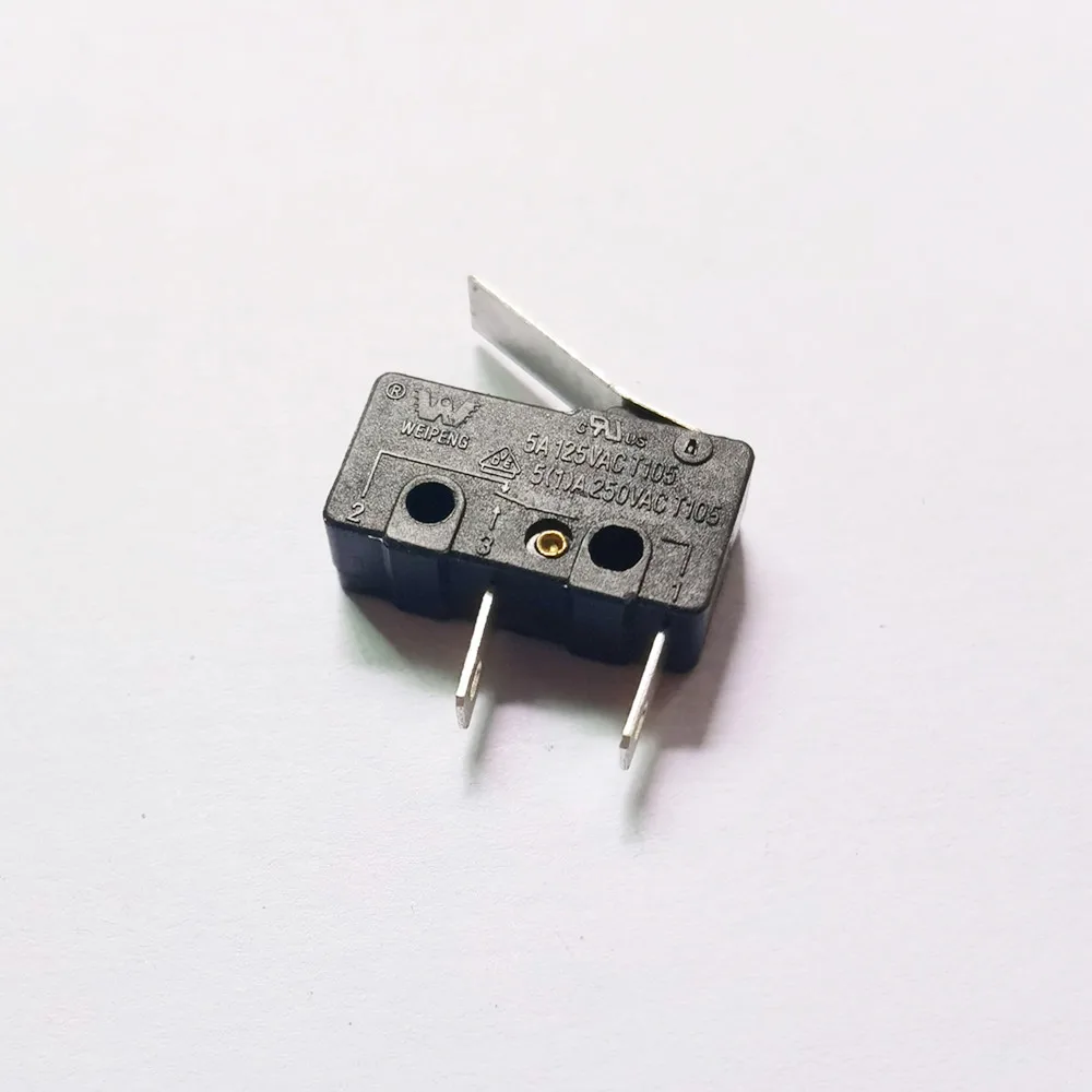 Original new 100% HK-04G micro switch long foot with handle slightly bent 2pin often break and press on 5A 10A250VAC