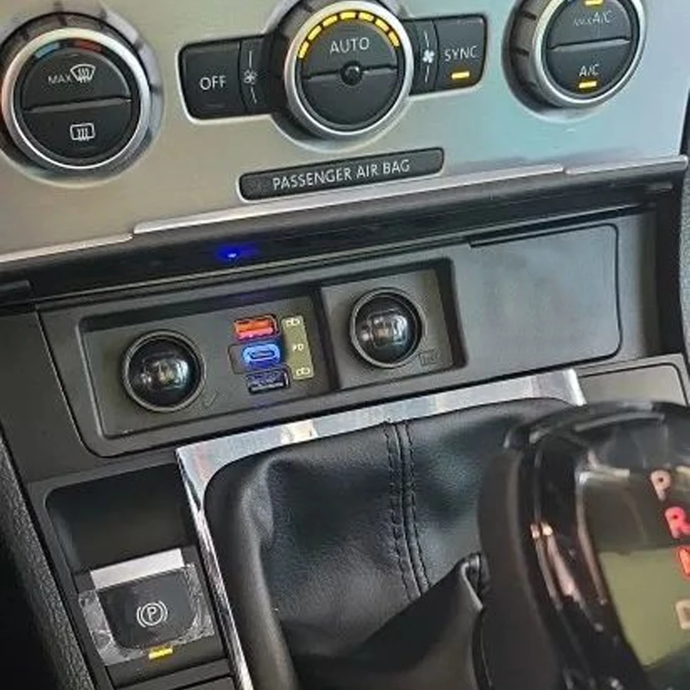 moreway-車の充電器フォルクスワーゲン-パサート-cc-2015-b6-b7-r36-シガーライター-usb-と-type-c-高速電話充電インテリア