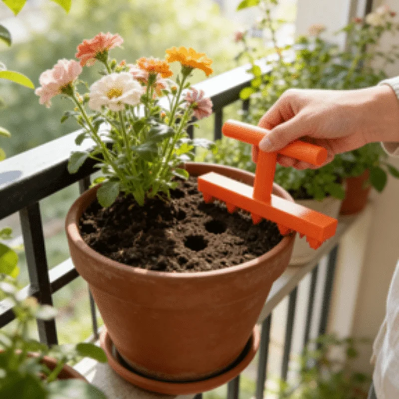 Plastic Seed Dibber Soil Hole Punch Tool T‑Handle Garden Seeding Dibbler for Vegetable Flower Sowing Planting Seedling Gardening