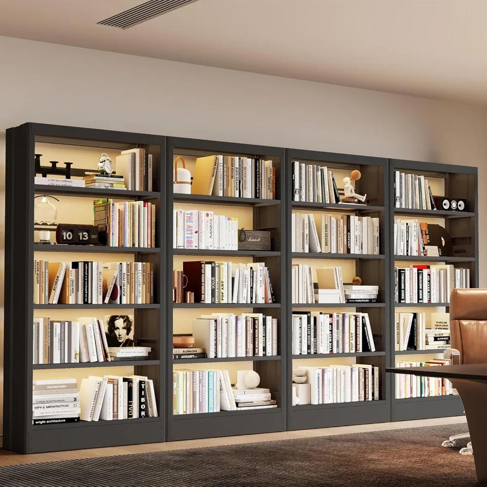 

71"H Metal Bookshelf, 5 Tier Bookcase with Adjustable Shelves,Heavy Duty Storage Bookshelves for Office, Bedroom, Bookcase