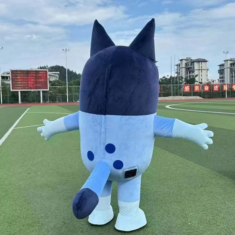Hot Sale Blue Bing Dog Inflatable Costume Mascot for Adult Plush Furry Animal Halloween Carnival Dress Yellow Blue Dog Suit