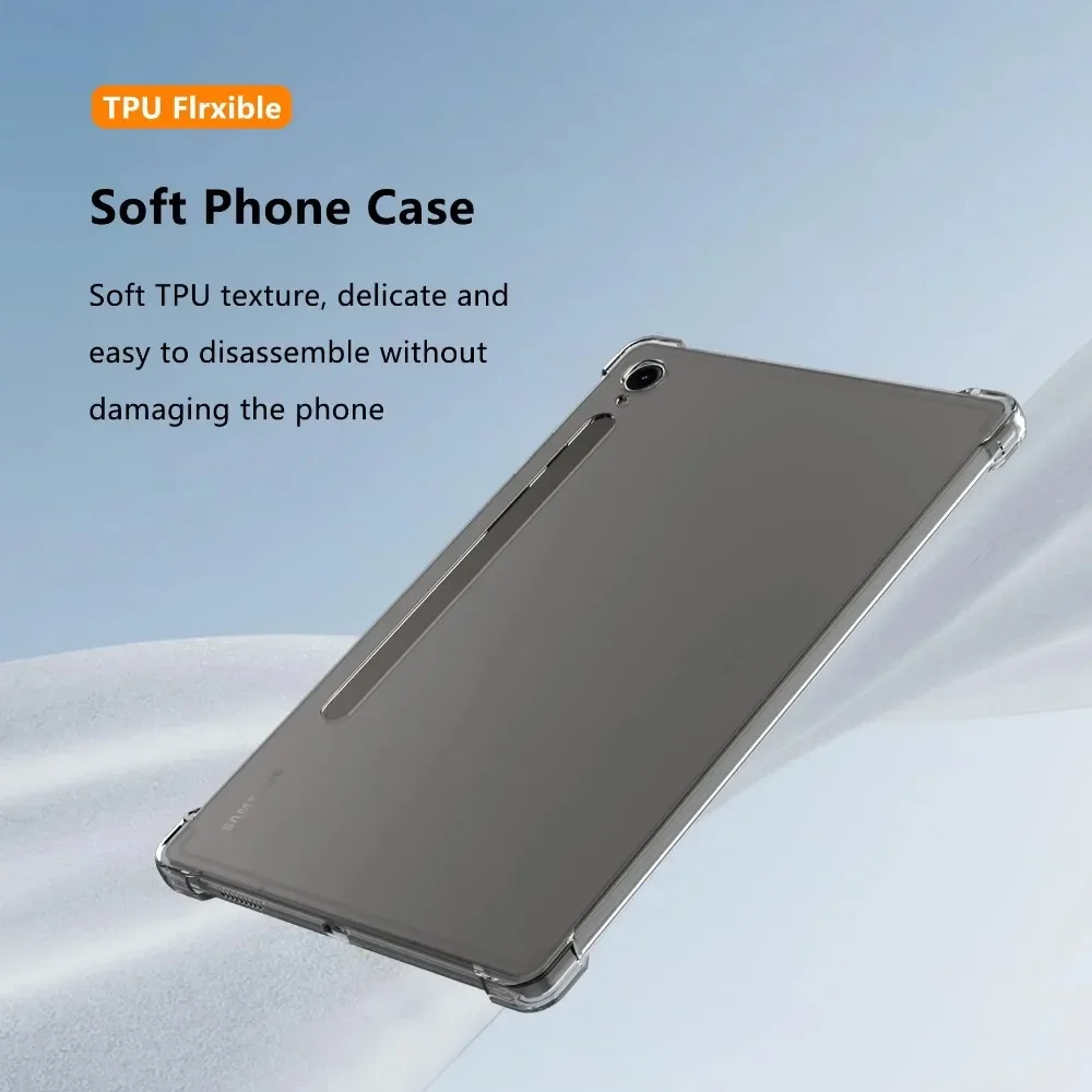 Silicon Case For Samsung Galaxy Tab S9 FE 10.9 2023 SM-X510 SM-X516B X510 X516B Transparent Airbag Soft TPU Back Tablet Cover