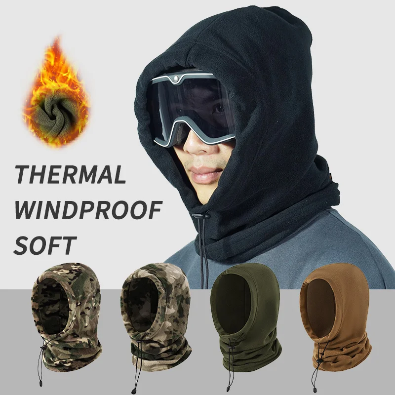 

Balaclava Adjustable Straps Windproof Mask Thermal Fleece Custom Fit Neck Warmer Polar Fleece Hood For Unisex