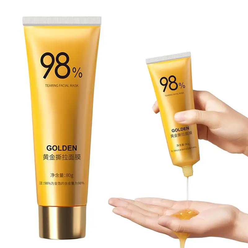 80g Gold Remove Blackhead Peel Mask Gold Tear facial mask Exfoliating Blackhead Anti-Wrinkle Firming 98% Gold facial mask