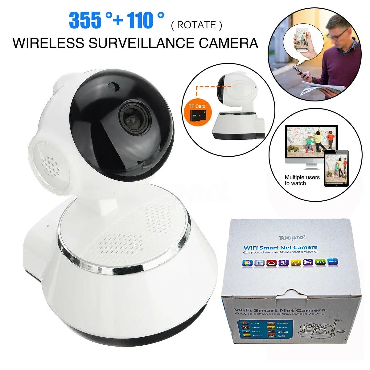 

Toopro X6 Camera Mini Wifi Surveillance Cameras Night Vision Infrared Motion Detection Remote Access Camcorders Photo Consumer