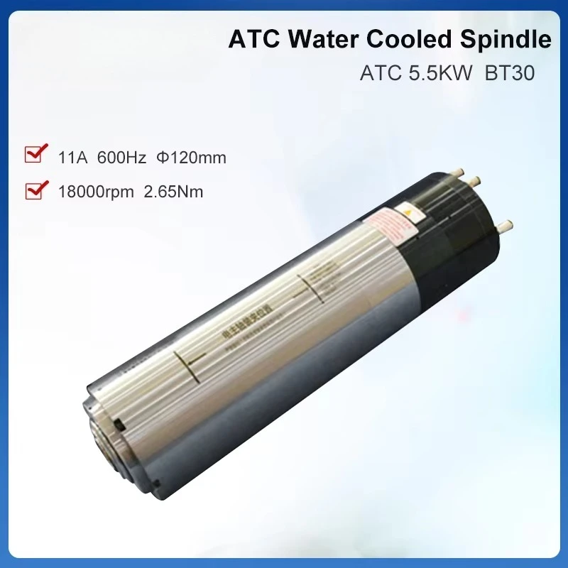 HQD 5.5KW BT30 ATC Water Cooled CNC Router Spindle Motor Automatic Tool Change Spindle