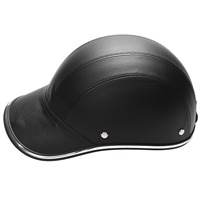 Motorcycle Leather Helmets Bike Scooter Half Open Face Protective Helmet Hard Hat-Safety Unisex Helmet Baseball Cap-Safety