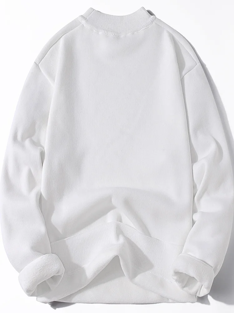 

Walker Wrfei Men's Fce Lined Thi Knitted round Ne Sweater Autumn Winter Warm Casual Sle Long Sve Ciwalk Top