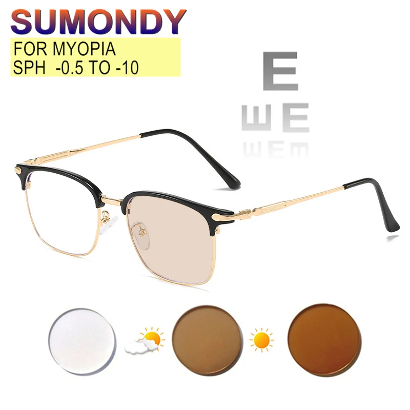 

Prescription Glasses For Myopia SPHERE -0.50 to -10 Women Men Fashion Nearsighted Spectacles Anti Blue Ray Or Photochromic UF59