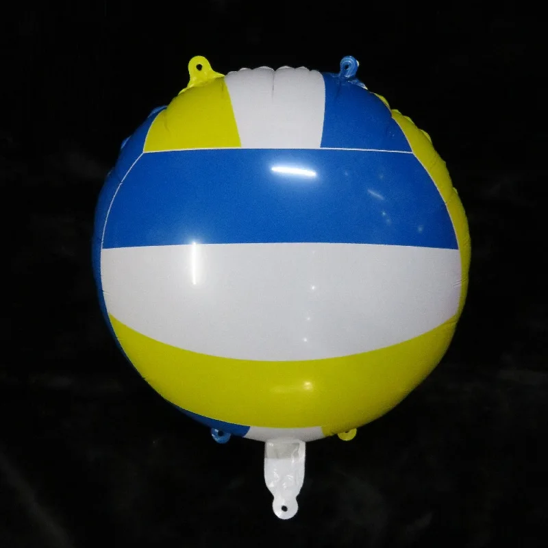 2pcs 18inch Volleyball Aluminium Film Balloon,Blue and Yellow Volleyball Balloon