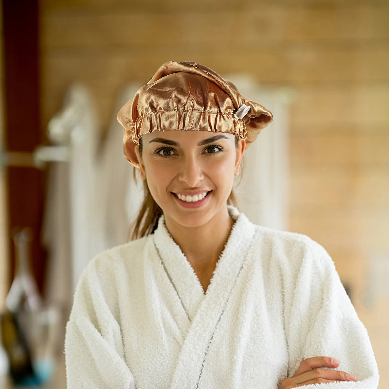 

1 Piece Long Tube Sleep Hat Premium Satin Bonnet for Women Elastic Hair Care Comfortable Sleeping Bathing Household Use