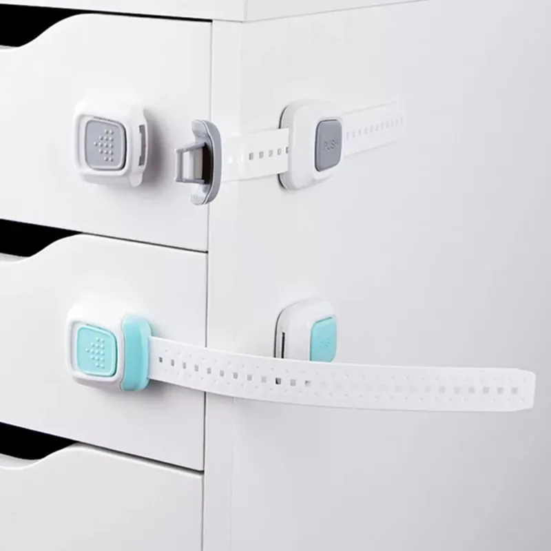 1PC /Lot Dual Button safety Lock Protection Drawer Refrigerator Closestool Cabinet Safety Lock FOR Children Baby 4 Color