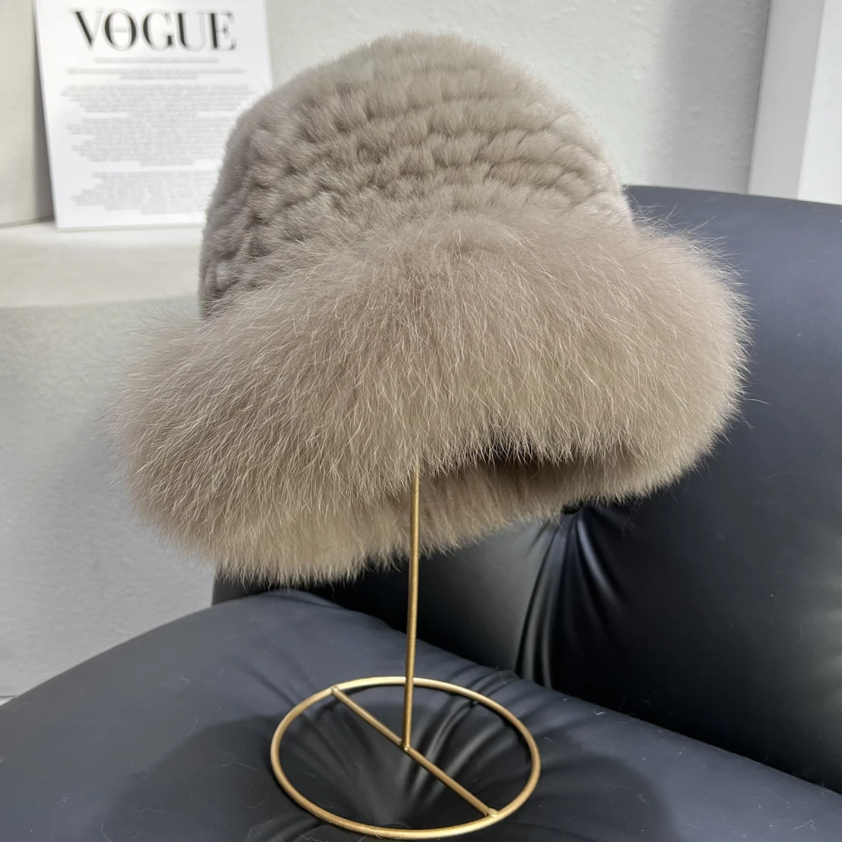 ICYMI Winter Real Fur Hat Women Warm Knitted Genuine Real Rabbit