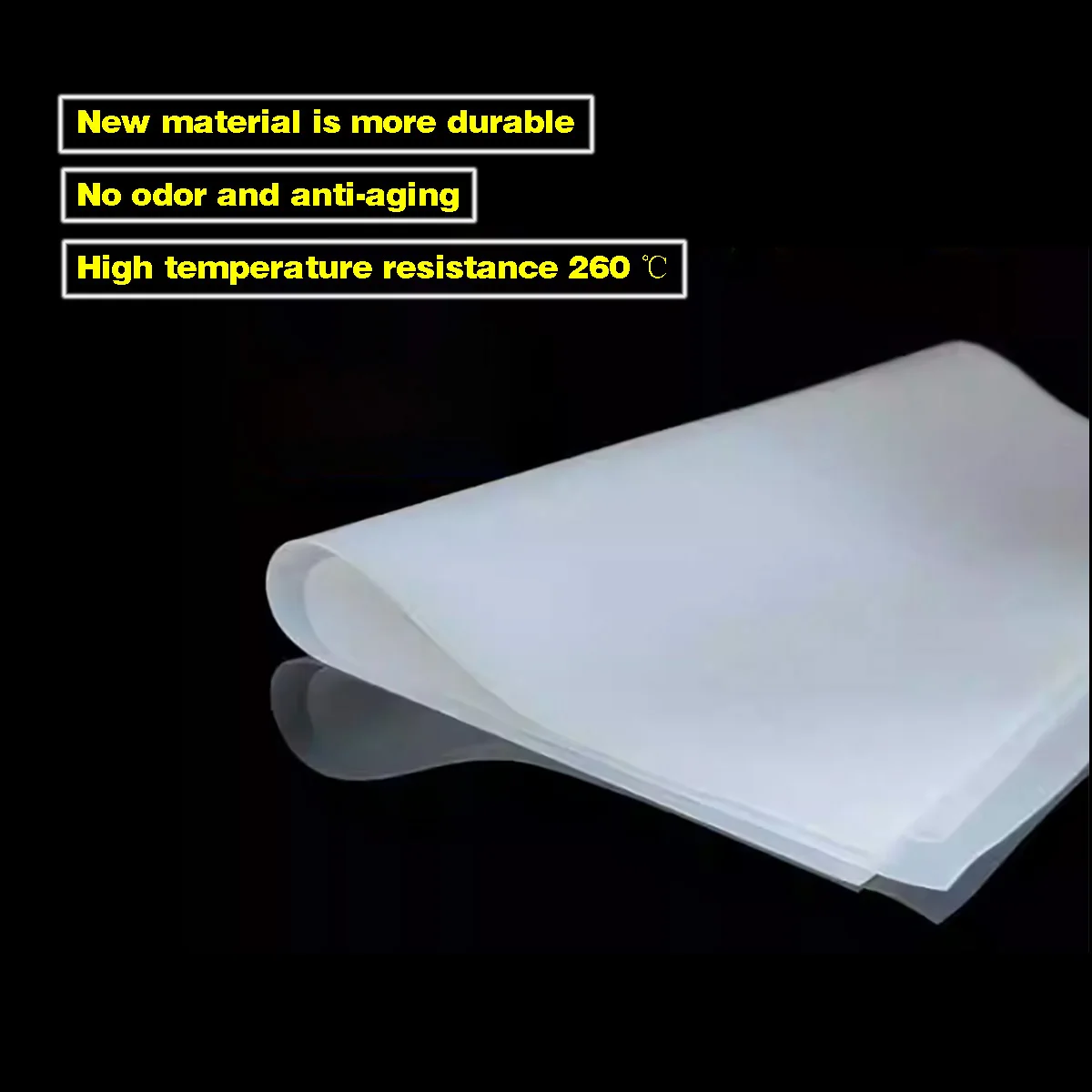 

Thickness=0.5/1/2/3/4/5mm Translucent Silicone Rubber Sheet High Temp Resistance Silica Gel Plate 50x50mm-500x1000mm