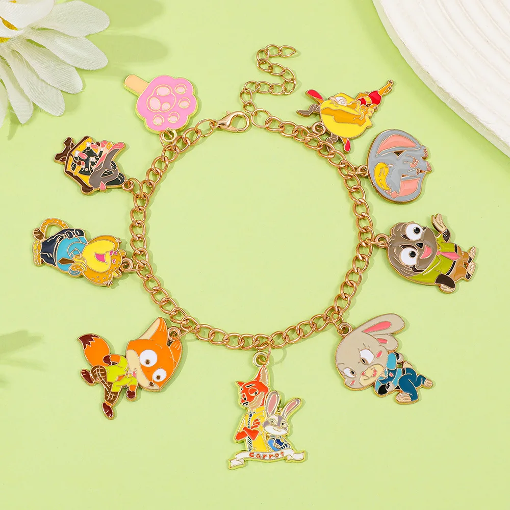 ديزني الكرتون فيلم Zootopia جودي نيك قلادة سوار الإبداعية أزياء رائعة المشجعين تأثيري المجوهرات