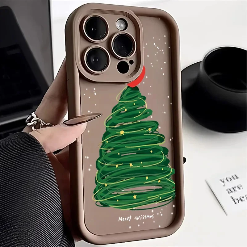 Phone Case For OPPO Reno 12 11 10 4 3 2 5 7 Pro 6 Plus 12F 11F ZF 2Z Find X3 Lite A3 Pro cover Christmas Tree Soft Silicone