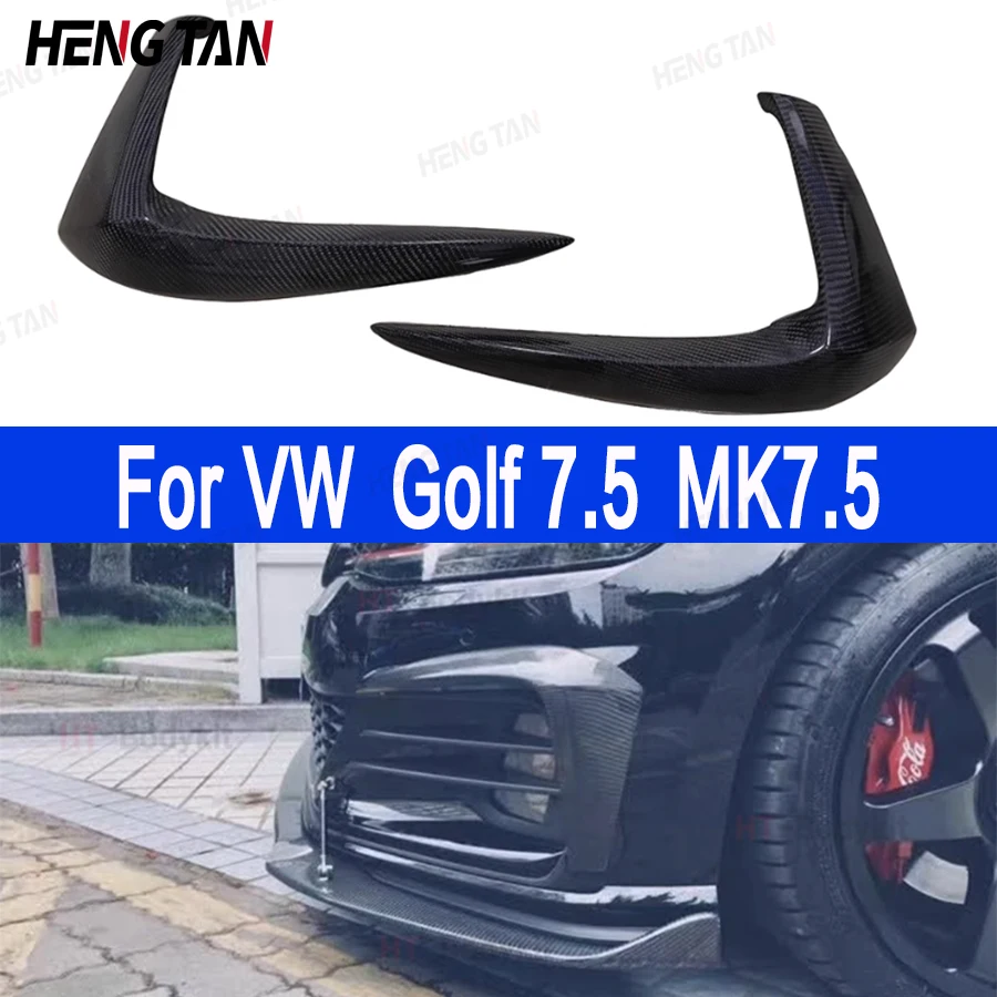 

For Volkswagen VW Golf 7.5 GTI 2018 2019 Carbon Fiber Car Front Bumper Wind knife Splitter Spoiler Canard Air Surround Trim