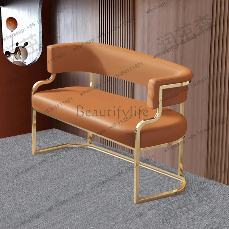 LS Billiards Hall Double Card Seat Ball Chair Restaurant Cafe Italian Simple Style Commercial Light Luxury