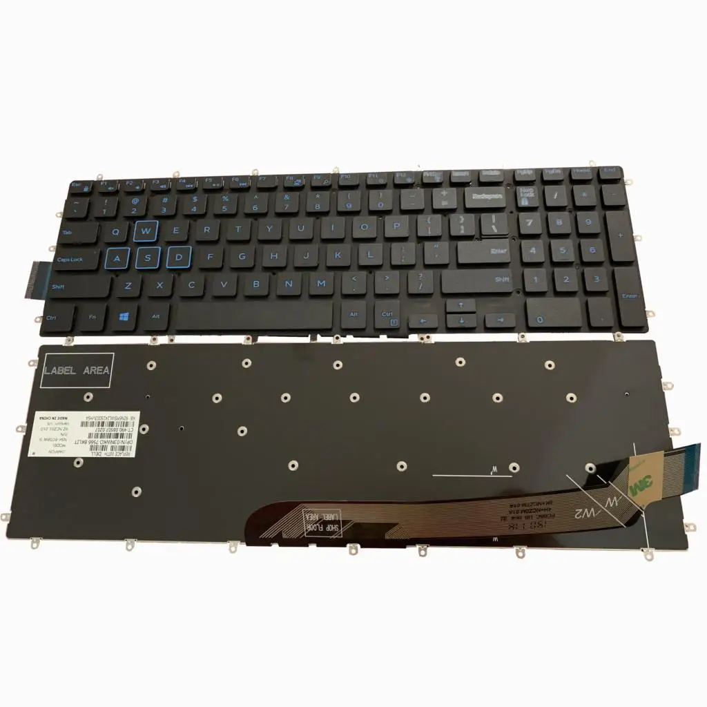 New US Laptop Keyboard for Dell G3 15 3579 3779 G5 15 5587 G7 15 7588 keyboard layout blue/red Black