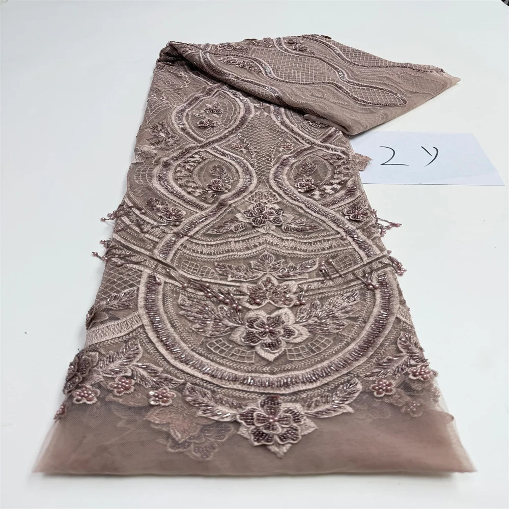 الترتر الأفريقي مطرز أقمشة الدانتيل عالية الجودة العريس النيجيري الزفاف الزفاف التطريز الفرنسية تول المواد 2 ياردة