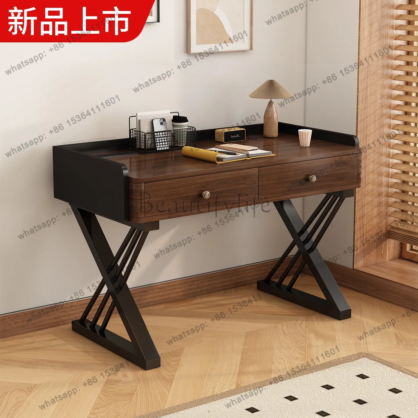 Solid wood light luxury learning writing desk household simple office computer desk