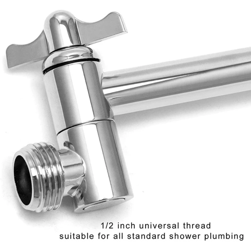 New 11 Inch Adjustable Shower Arm Universal Connection Solid Brass Shower Extension