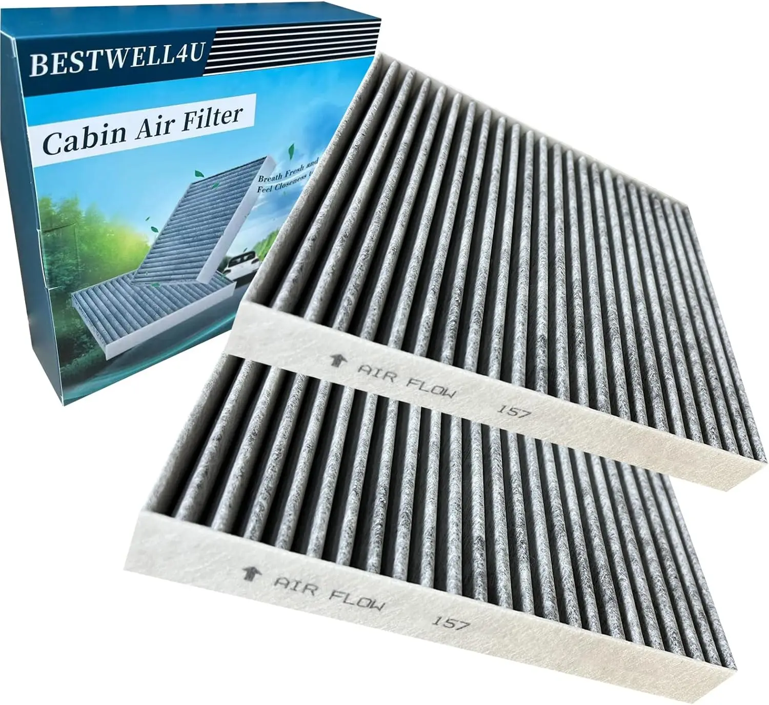 2 Pack BW157 Cabin Air Filters for Air Conditioning of AVALON CAMRY COROLLA PRIUS RAV4 Highlander Sienna Venza ES250 ES350 ES300