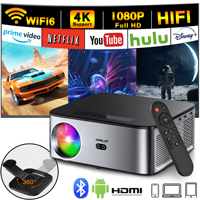 HORLAT 35000Lumenes Android 4K Projector 8K Decode Video Audio Home Theater AutoFocus Keystone 5G WiFi Portable Proyector Beamer