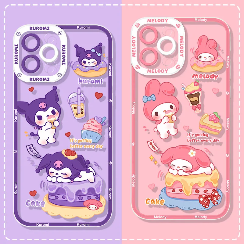 Sanrio HelloKitty Rabbit Case For Xiaomi Redmi Note 12 4G 5G Turbo 11 Pro Plus 12S 11S 10S 9S 10 8 7 6 9 10C K60 K60E Soft Cover