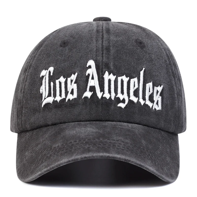 للجنسين لوس أنجلوس شخصية التطريز غسل قبعات البيسبول ربيع الخريف في الهواء الطلق قابل للتعديل قبعات عادية واقية من الشمس قبعة قبعة