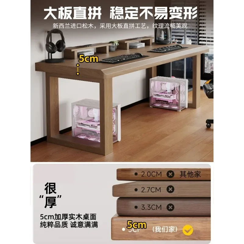 Computer desk Large board table Solid wood desk Home bedroom Study table Single workbench Desk Double