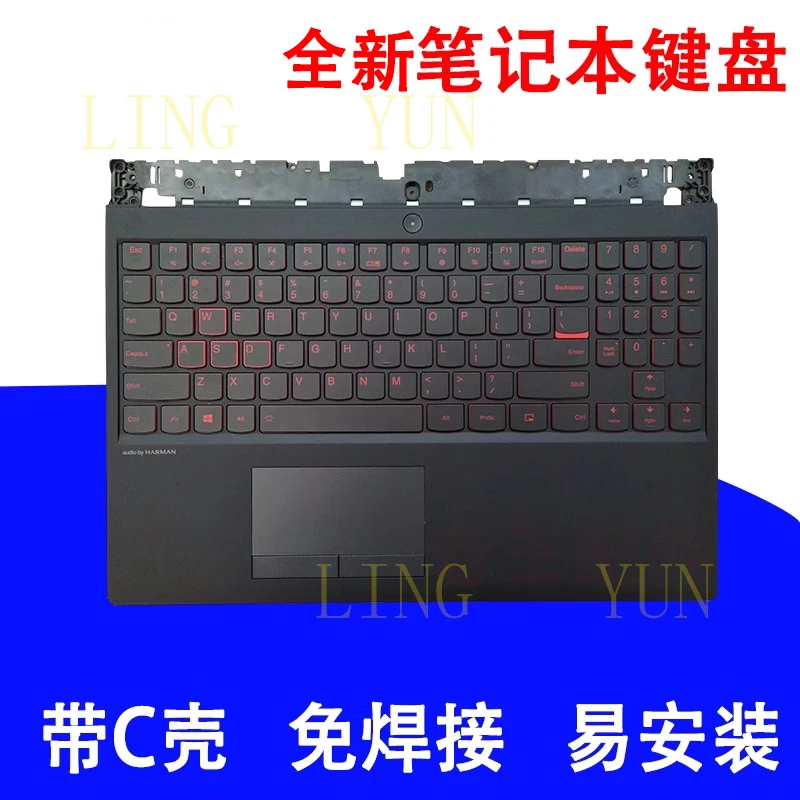 

Подходит для замены клавиатуры ноутбука Lenovo Savior Y7000 Y7000P, C-образная панель с подсветкой, черными и красными буквами.