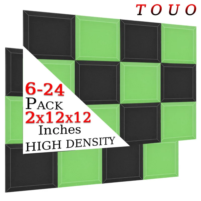 

TOUO Soundproof Foam 6/12/24 Pcs Acoustic Foam Wall Soundproofing Panel Studio Acoustic Treatment Sound Absorbing Material