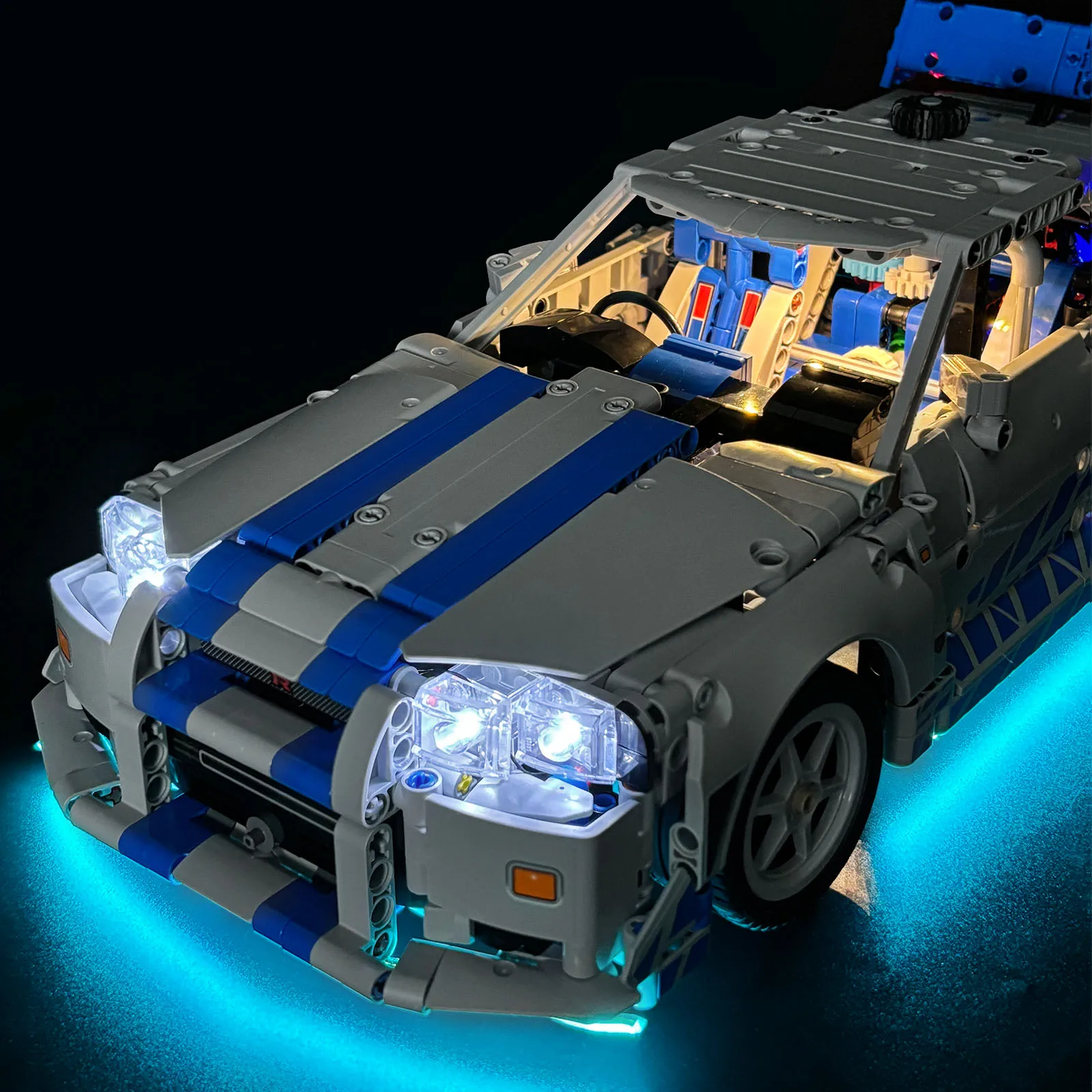 BRIXSPARK DIY LED Light Set for 42210 Lego Nissan Skyline GT-R R34, 2 Fast 2 Furious Car Building Blocks, Bricks Not Included view 2