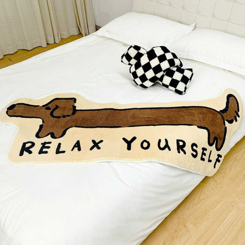 

Dachshund bedroom bedside blanket plush room living room long strip boys simple wind carpet foot cushion