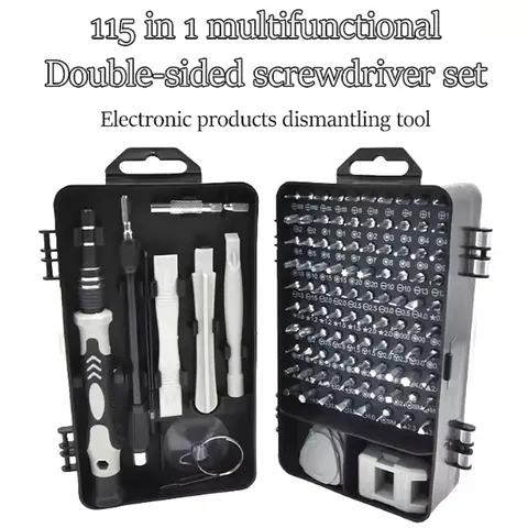 115PCS 정밀 드라이버 세트 마그네틱 Torx 육각 스크류 드라이버 비트 iPhone Xiaomi Mac PC 용 전문 수리 도구 키트