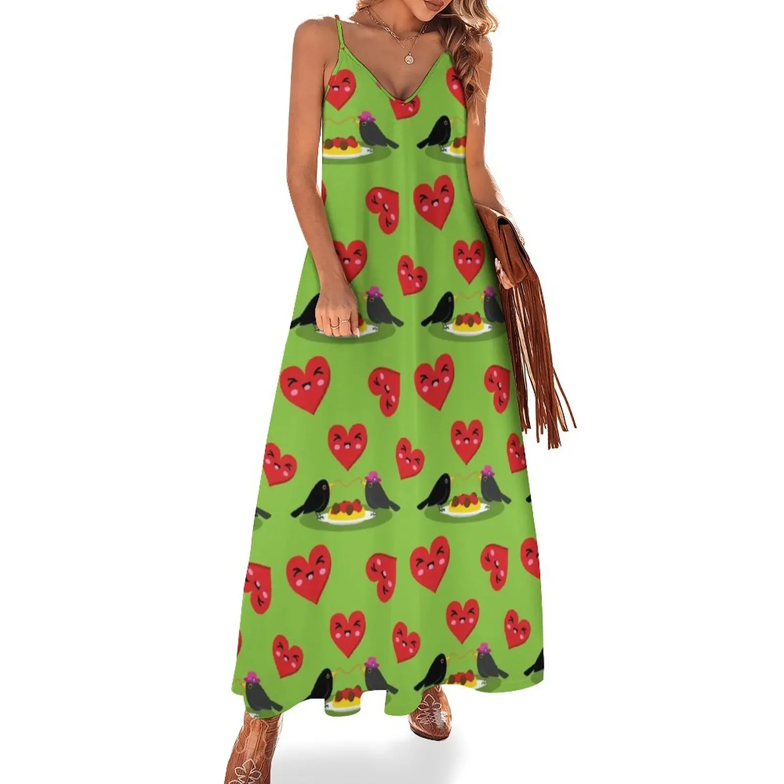 

Spaghetti Meatballs Romantic Date Pattern Sleeveless Dress women formal occasion dresses beach dresses Dress