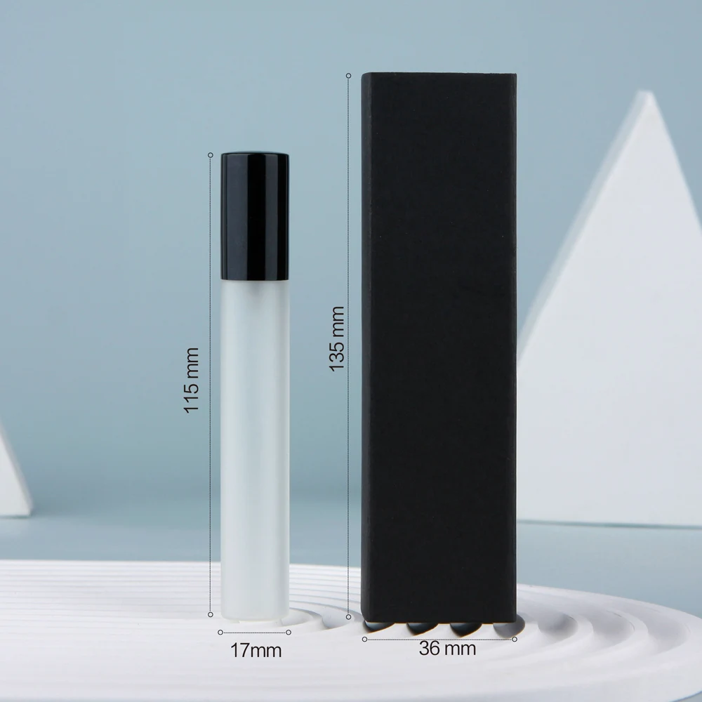 30pcs 15ml Frosted Glass Perfume Bottle With Paper Box High Quality Refillable Spray Bottles Custom LOGO Pay Extra