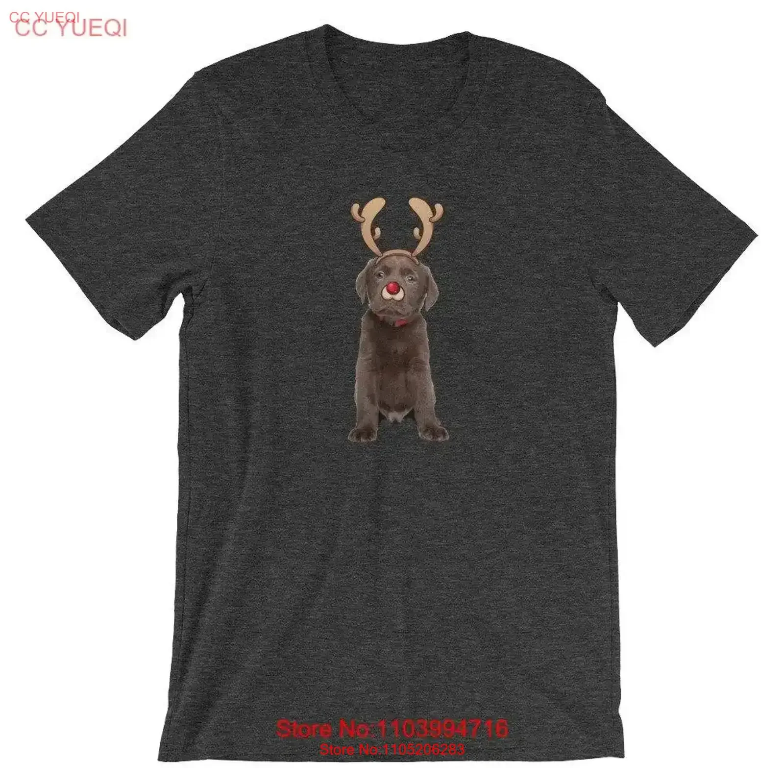 

Футболка Chocolate Lab Labrador Retriever Reindeer Puppy, Рождественская винтажная стираная футболка с рисунком, повседневная, дышащая, универсальная