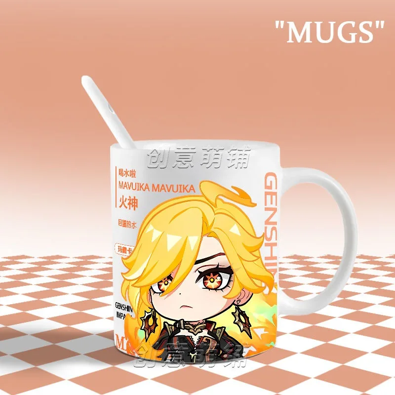 Anime Game Genshin Impact Cosplay Citlali Chasca Ororon II Capitano The Captain Cup Ceramic Print Coffee Milk Tea Juice Mug Cups