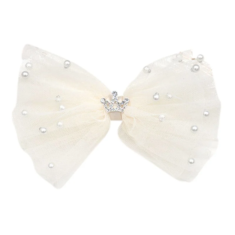 

Baby Girl Hairpin Pearl Crown Tiara Lace Bowknot Children Princess Casual Headwear Sweet Hair Accessories For Kids Girls