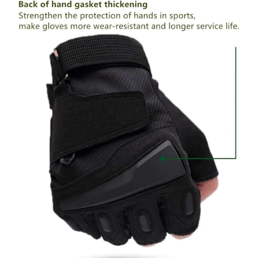 Men's Fingerless Breathable Workout Gloves Tactical Combat Shooting Motorcycle Weight Lifting Gloves