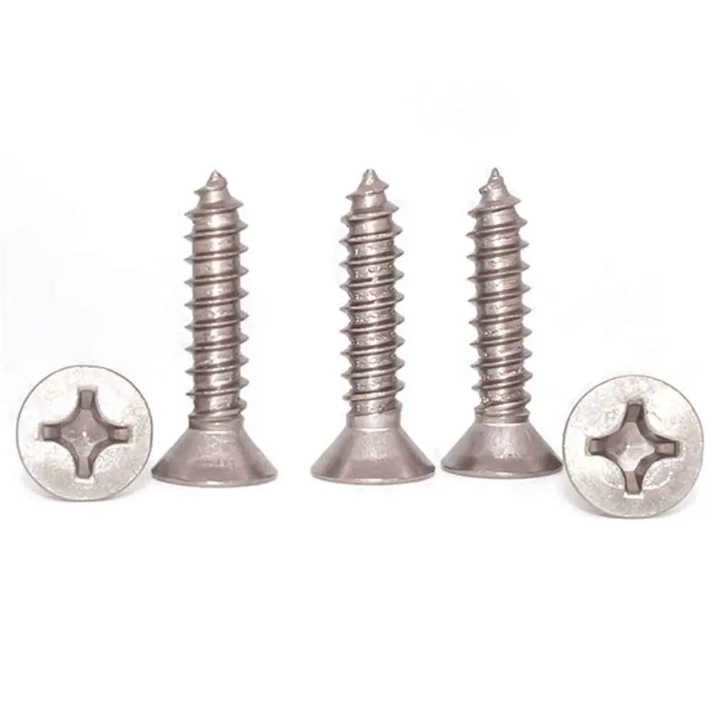 2/3/5pcs/lot M3 M4 M5 M6 Pure Titanium TA2 Gr2 Cross Phillips Flat Countersunk Head Self-tapping Wood Screw GB846